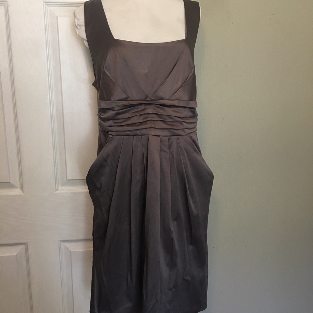 Wishes Wishes Wishes Gray Sheath Mini Dress Square Neck Night Out